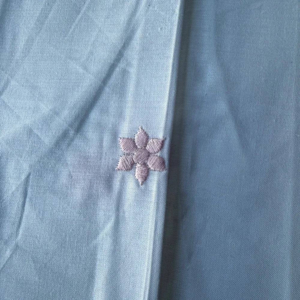 Laura Ashley Vintage Twin‎ Dust Ruffle White Pink Embroidered Daisy Cotton New